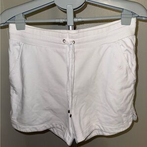 Black Label Ralph Lauren White Athletic Shorts with Drawstring Waist